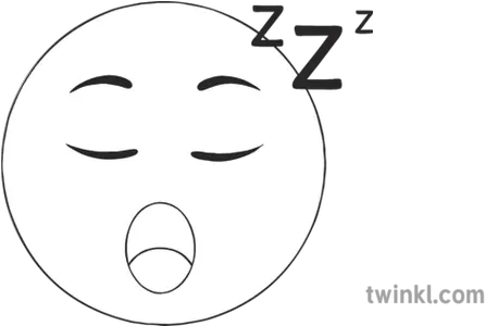 Sleepy Snoring Emoji General Sleeping Tired Emotions Icons Quiz Black And White Png Tired Emoji Png