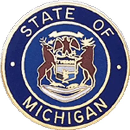 Michigan State Seal State Of Michigan Seal Police Badge Png Michigan State Logo Png