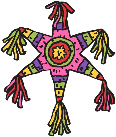 Pinata Mexican Star Colorful Silueta De Piñata Png Pinata Png