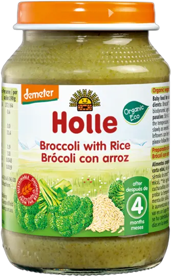 Organic Broccoli Whole Grain Rice Holla Baby Food Png Broccoli Transparent