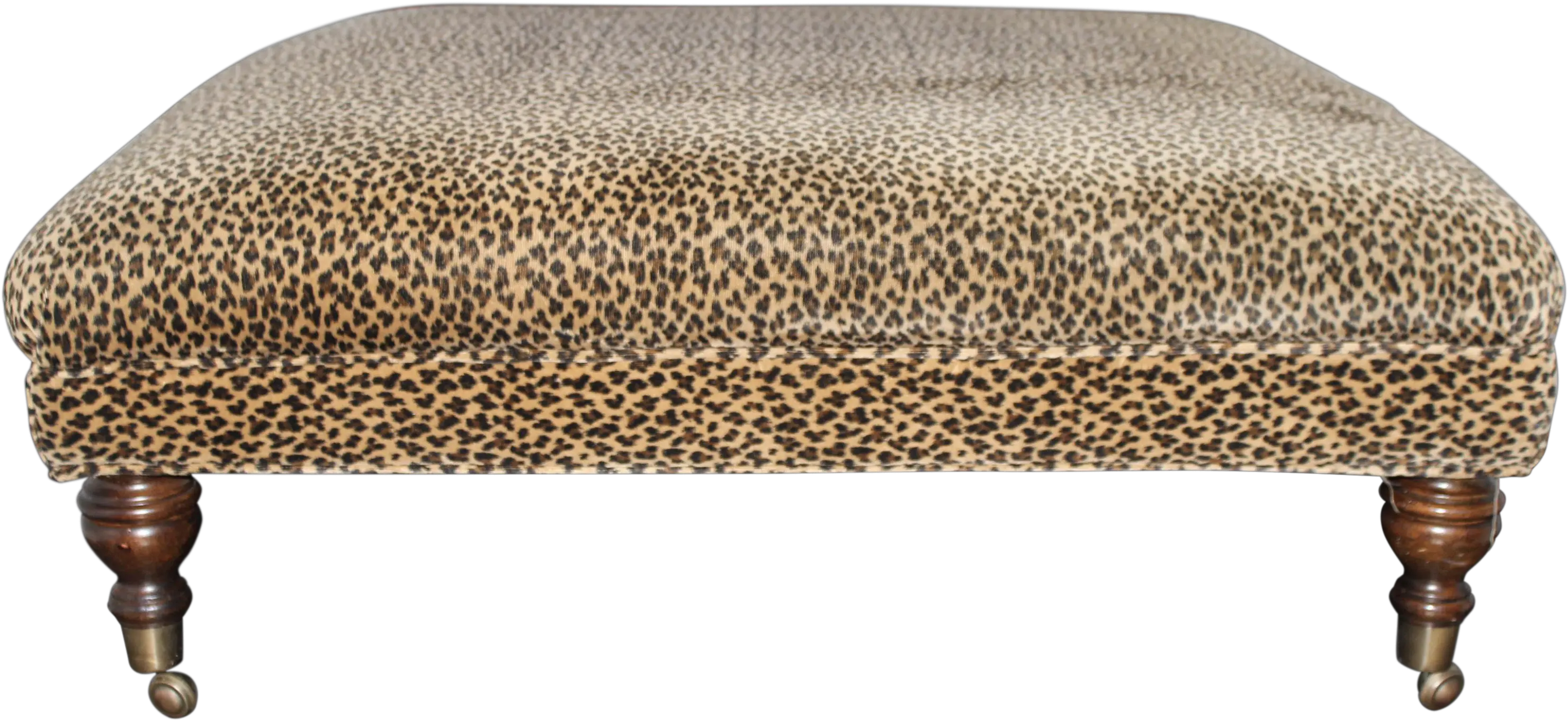 Velvet Leopard Cheetah Print Ottoman Stool Png Cheetah Print Png