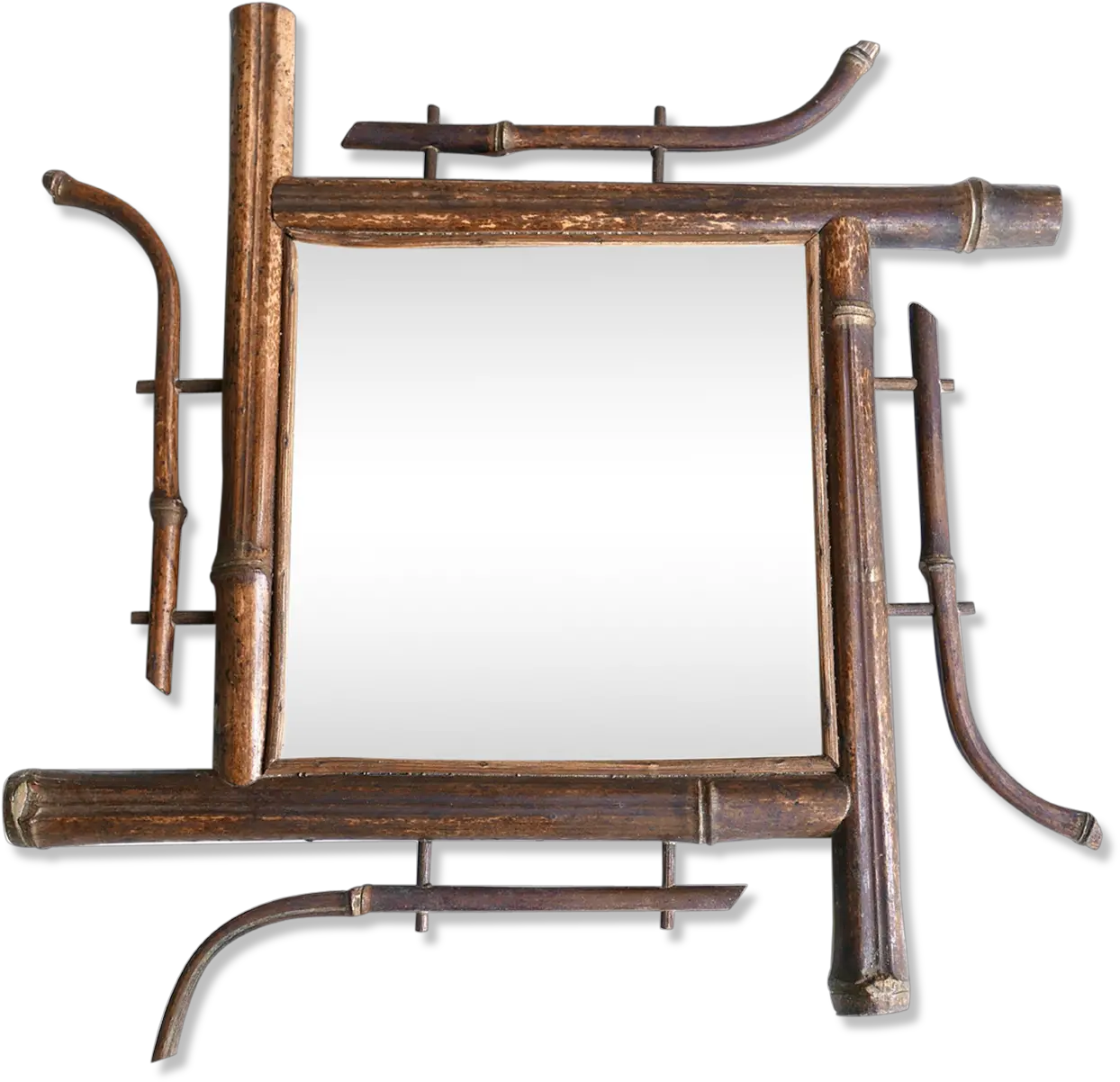 Beveled Square Mirror Frame Bamboo 20 Wood Png Bamboo Frame Png