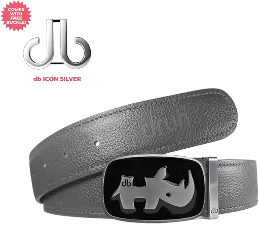 Grey Full Grain Leather Belt With Black Sophie Horn Buckle Solid Png Free Golf Icon