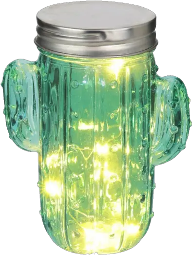 Cactus Firefly Led Jar Light Glass Bottle Png Fireflies Png