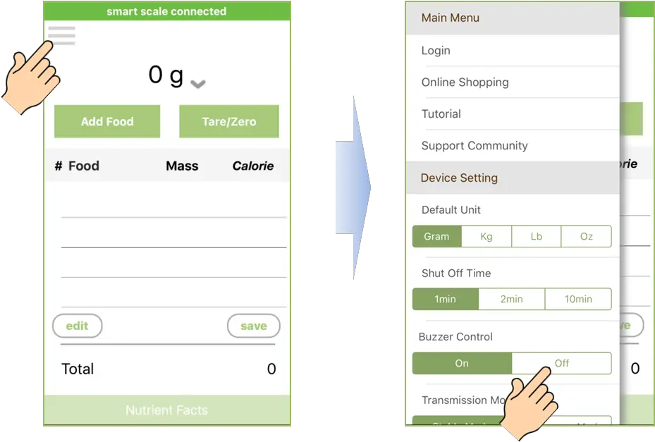 Turning Onoff The Buzzer Sound Of Pocket Smart Food Vertical Png Settings Menu Icon