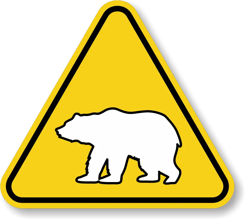 Polar Bear Crossing Symbol Sign Sku Warning Polar Bear Sign Png Warning Triangle Icon