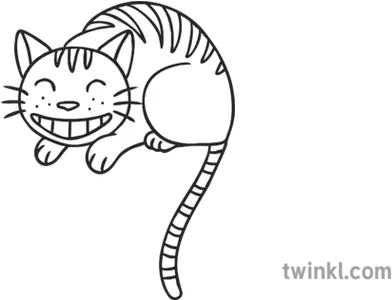 Cheshire Cat Feline Animal Ks1 Eyfs Listening To Music Black And White Png Cheshire Cat Smile Png