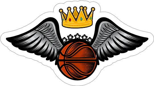 Crown And Wings Basketball Sticker For Basketball Png Basketball Emoji Png