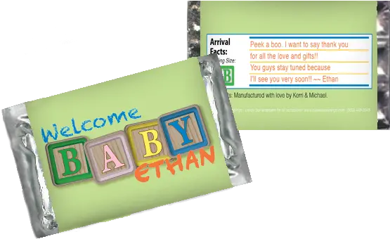 Baby Blocks Personalized Hershey Candy Bar Wrapper Horizontal Png Baby Blocks Png
