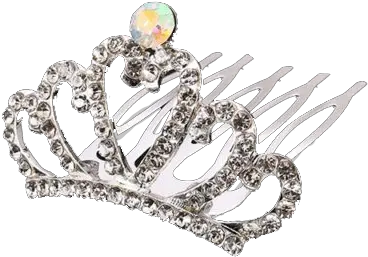 Girls Rhinestone Crown Hairpin Tiara Png Silver Crown Png