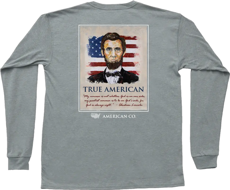 American Co Abraham Lincoln Long Sleeve Pocket Tee Png