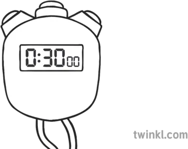 Stop Watch 30 Seconds Black And White Illustration Twinkl Outline Image Of Gulab Jamun Png Stop Watch Png