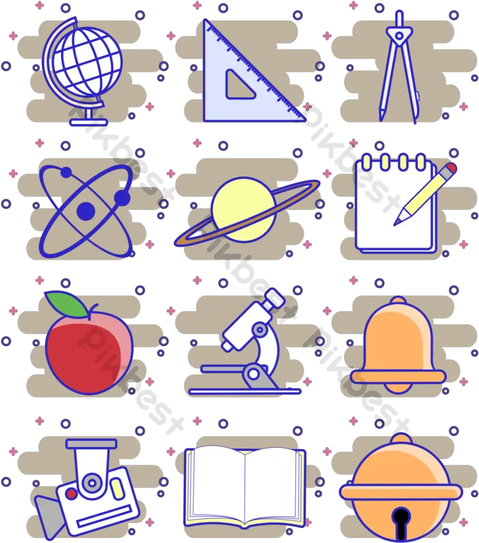 School Supplies Icon Image Ai Free Download Pikbest Png Memory Game Icon