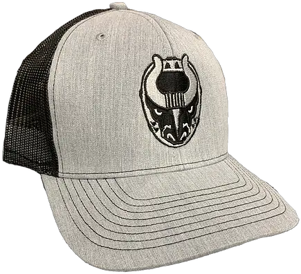 Grey With Black Mesh Snapback Baseball Cap Png Black Bulls Logo