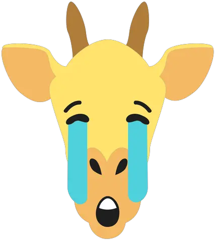 Giraffe Muzzle Sad Flat Sticker Transparent Png U0026 Svg Sad Cartoon Giraffe Png Giraffe Png