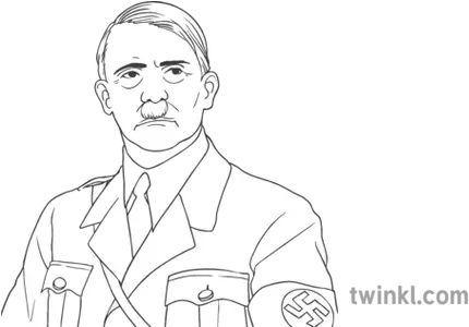 Adolf Hitler Portrait Ks3 Ks4 Black And Adolf Hitler Para Colorear Png Hitler Face Png