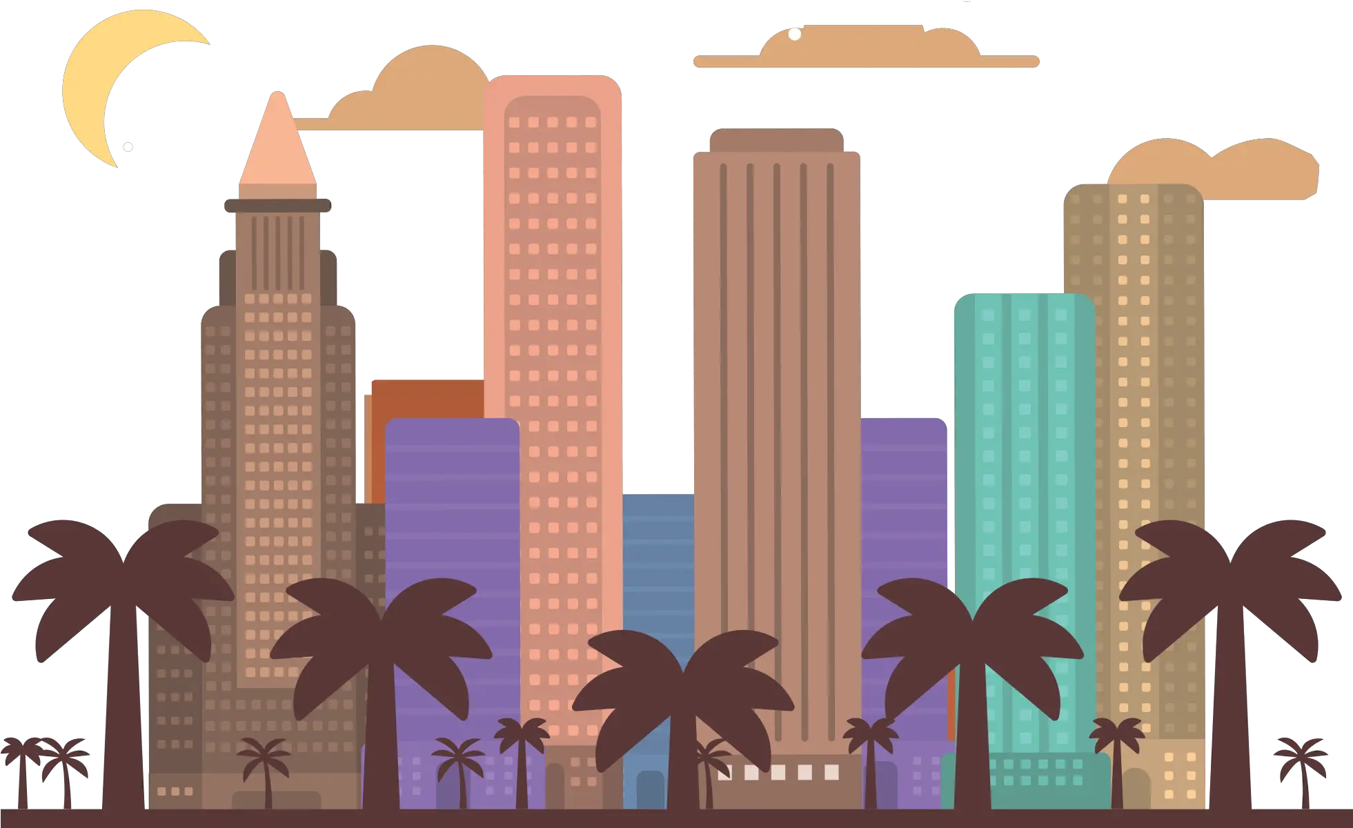 Internet Service Providers In Los Angeles Top Bundles Los Angeles Skyline Illustration Png Los Angeles Skyline Png