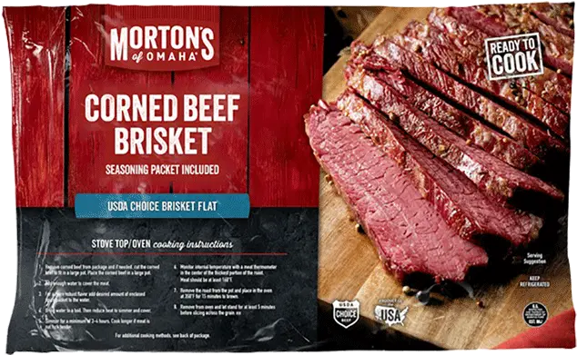 Mortons Of Omaha Corned Beef Brisket Flat Iron Steak Png Brisket Png