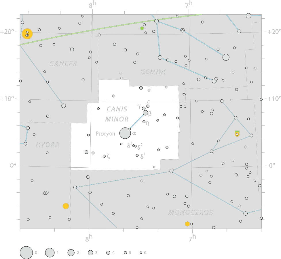 Canis Minor The Lesser Dog Constellation Facts Sky Charts Diagram Png Constellation Png