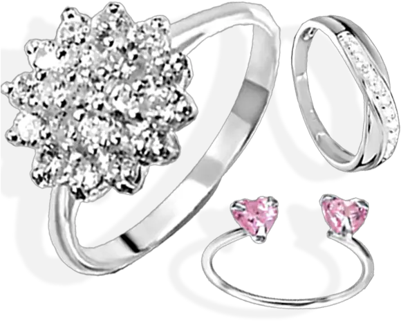Download Hd Silver Cz Rings Png Jewellers Silver Silver Jewellery Silver Png Rings Png