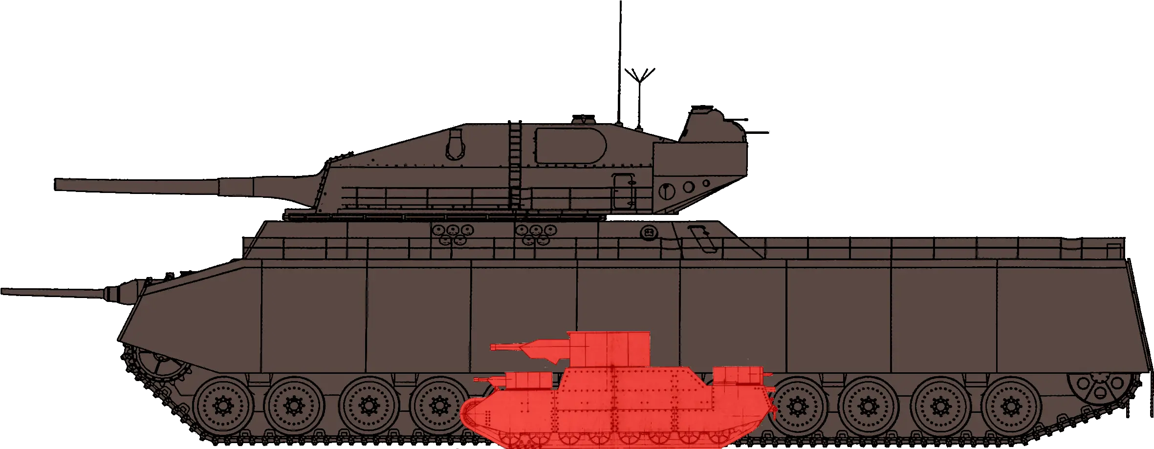 Military Clipart Wwi Tank Transparent Ratte Tank Size Comparison Png Tank Transparent Background