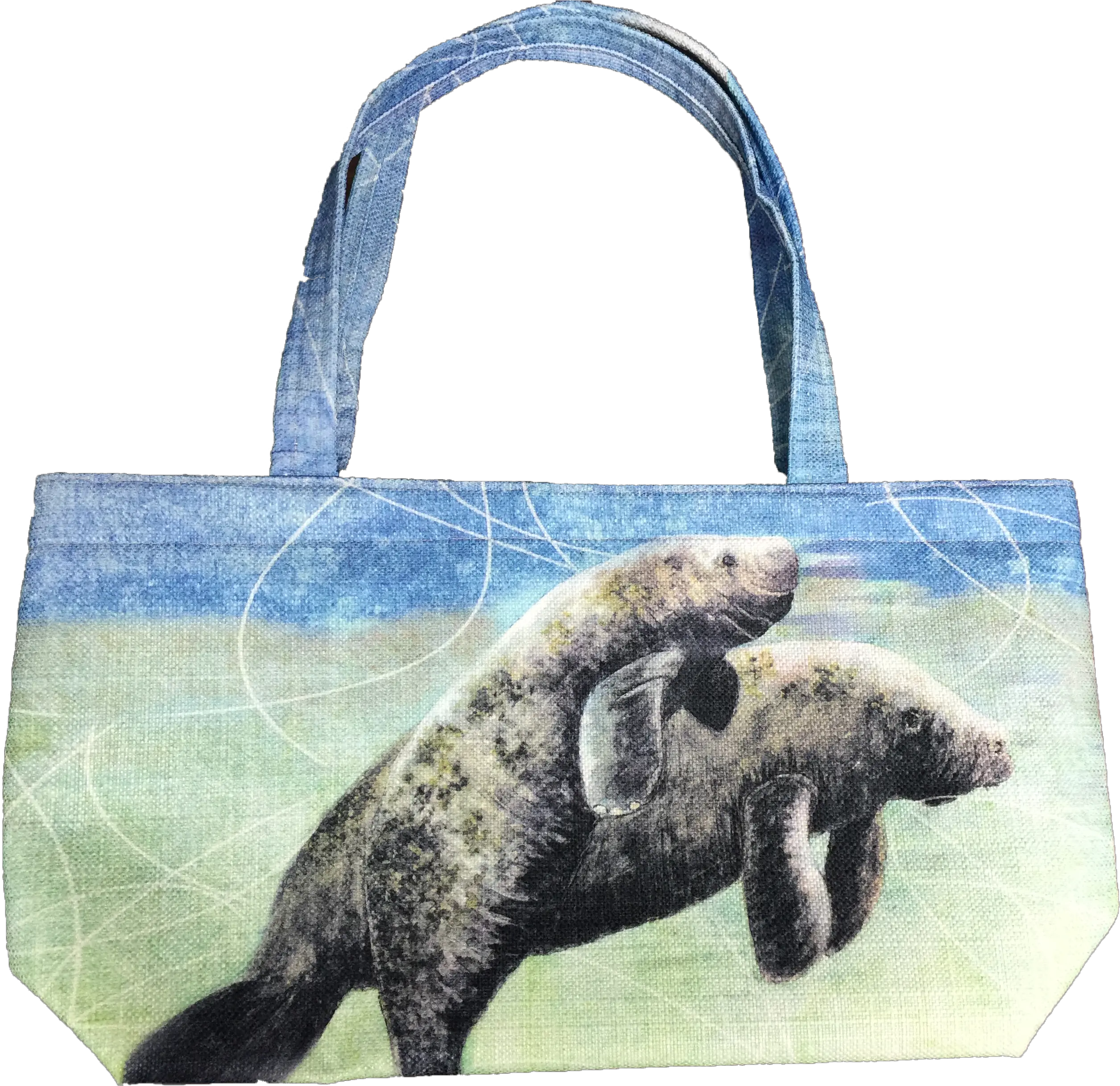 Take A Manatee Mom And Calf Everywhere You Go With This Tote Bag Png Manatee Png