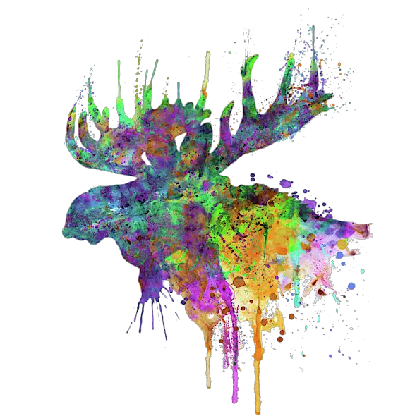 Moose Head Watercolor Silhouette Shower Curtain Vector Moose Head Silhouette Png Moose Silhouette Png