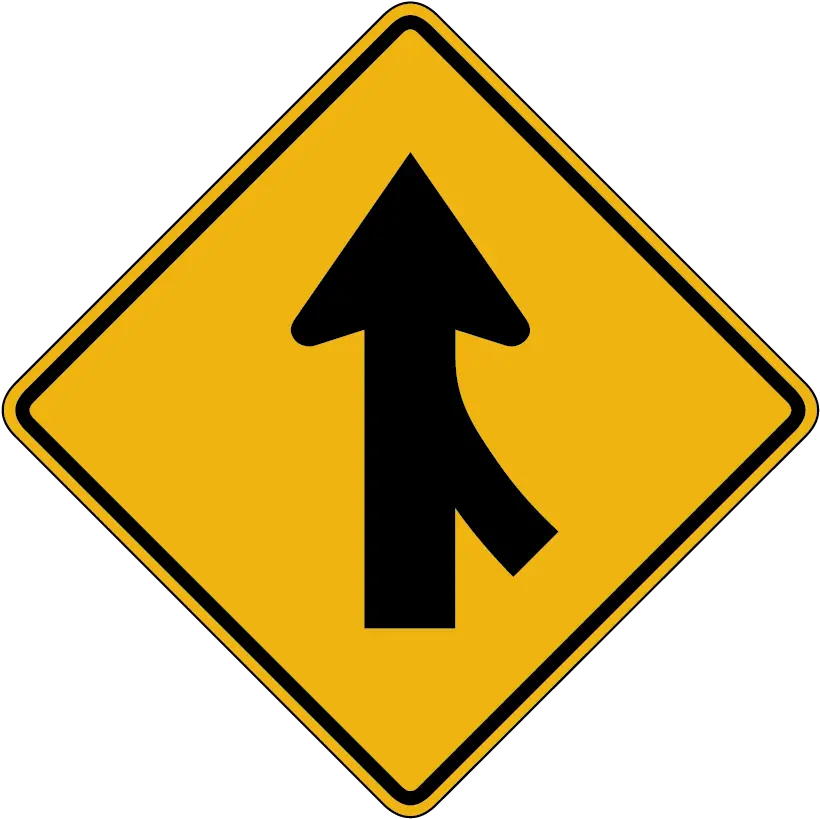 Signs Merging Traffic Sign Png Warning Sign Transparent