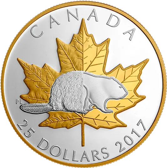 1 Oz Pure Silver Gold Plated Piedfort Timeless Icons Mintage Maple Leaf Png Canadian Icon