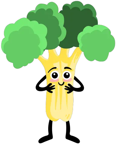 Broccoli Leaf Flat Cartoon Png Broccoli Transparent