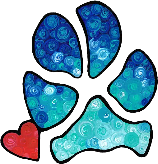 Colorful Dog Paw Art By Sharon Cummings Puppy Love Colorful Dog Paw Art By Sharon Cummings Png Puppy Love Icon