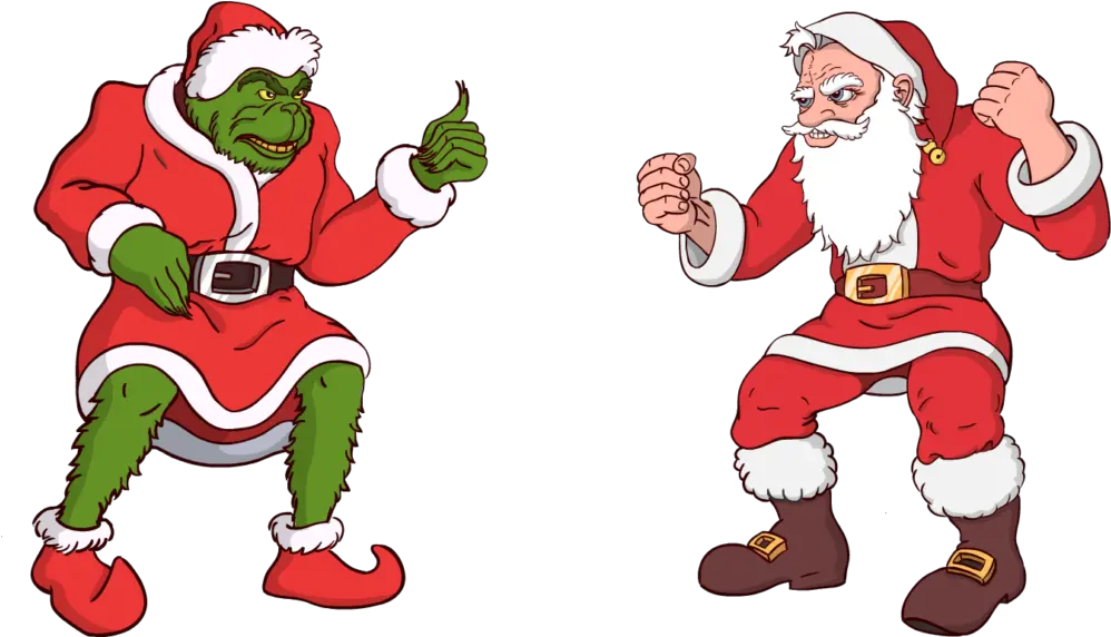 Santa Clipart Grinch Santa And Grinch Clipart Png Grinch Transparent