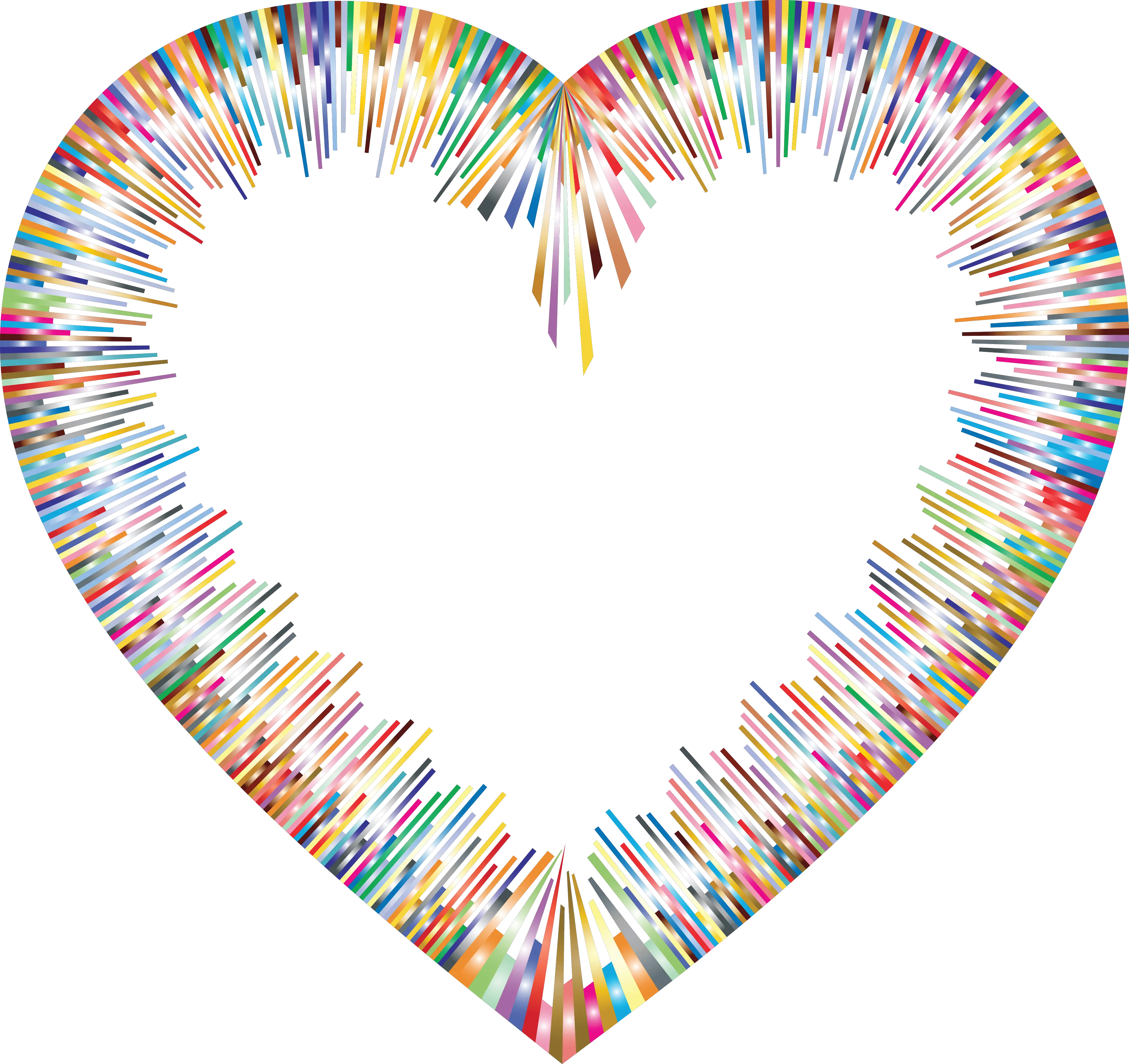 Color Spectrum Heart Shape Png Image