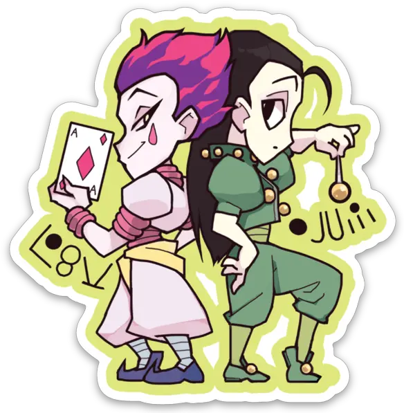 Hisoka X Illumi Vinyl Sticker From Rtil Hisoka Sticker Png Hisoka Png