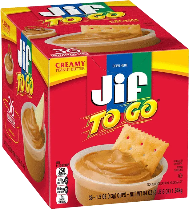 Jif Togo Creamy Peanut Butter 36 Ct U2022 Thirstyrun Jif Peanut Butter Png Peanut Butter Png