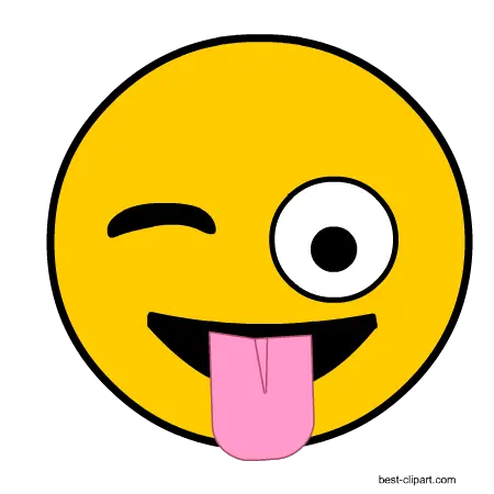 Winking Emoji Face With Tongue Clip Art Booth Props Printable Emoji Faces Png Tongue Emoji Png