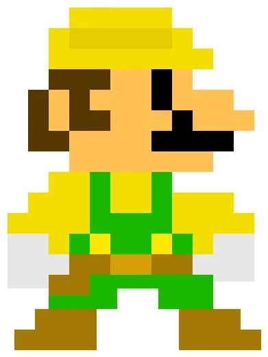 8 Bit Luigi Super Mario Maker 2 Pixel Art Maker Mario Pixel Art Png 8 Bit Mario Png