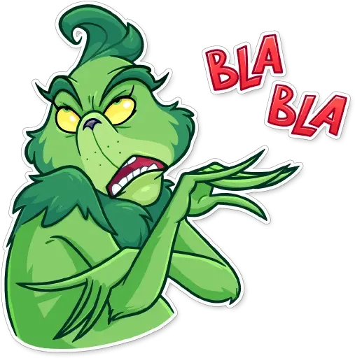 Grinch Christmas Blahblahblah Blah Sticker By Mare Bla Bla Bla Sticker Png Grinch Transparent