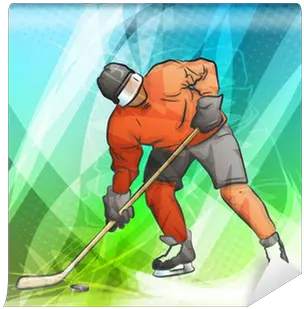 Hockey Player With Stick Wall Mural U2022 Pixers We Live To Change Hockey Uniform Png Hockey Stick Png