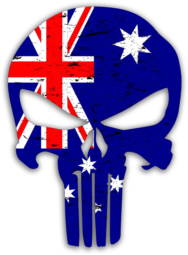 Details About Punisher Skull Australian Flag Pattern Decal Vinyl Sticker Australian Punisher Skull Png Punisher Logo Png