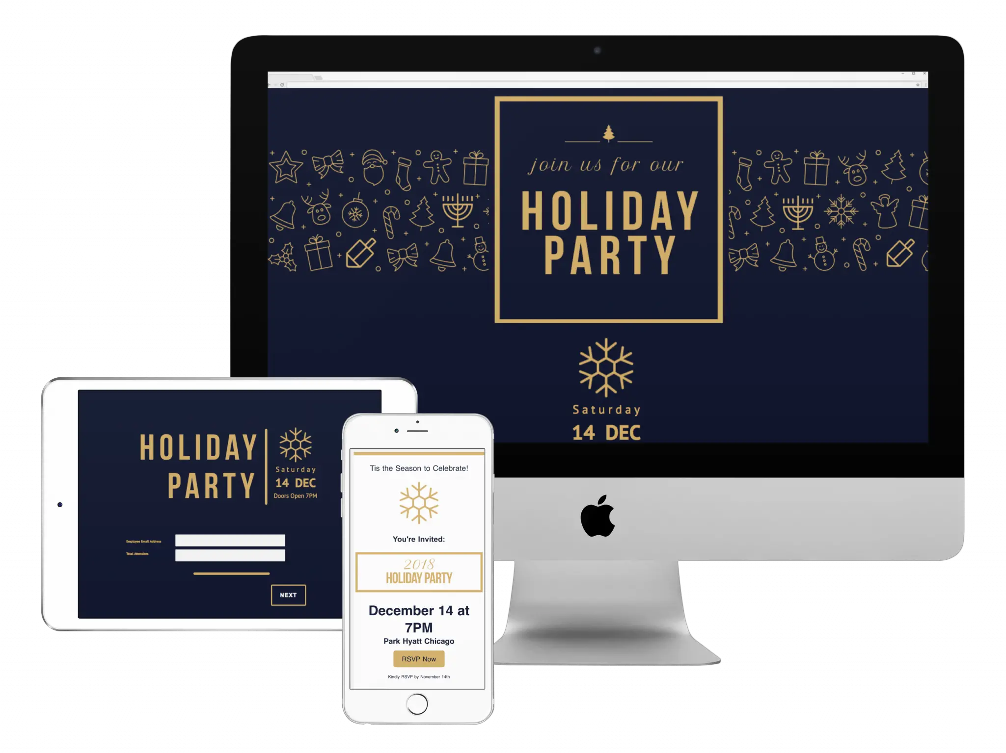 Online Holiday Party Rsvps Display Device Png Holiday Party Png