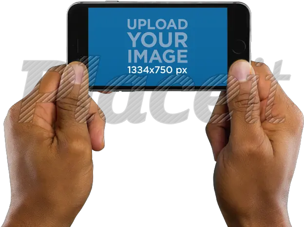 Man Holding Iphone 6 Mockup With Both Hands Iphone 6 Png Hand Holding Iphone Png