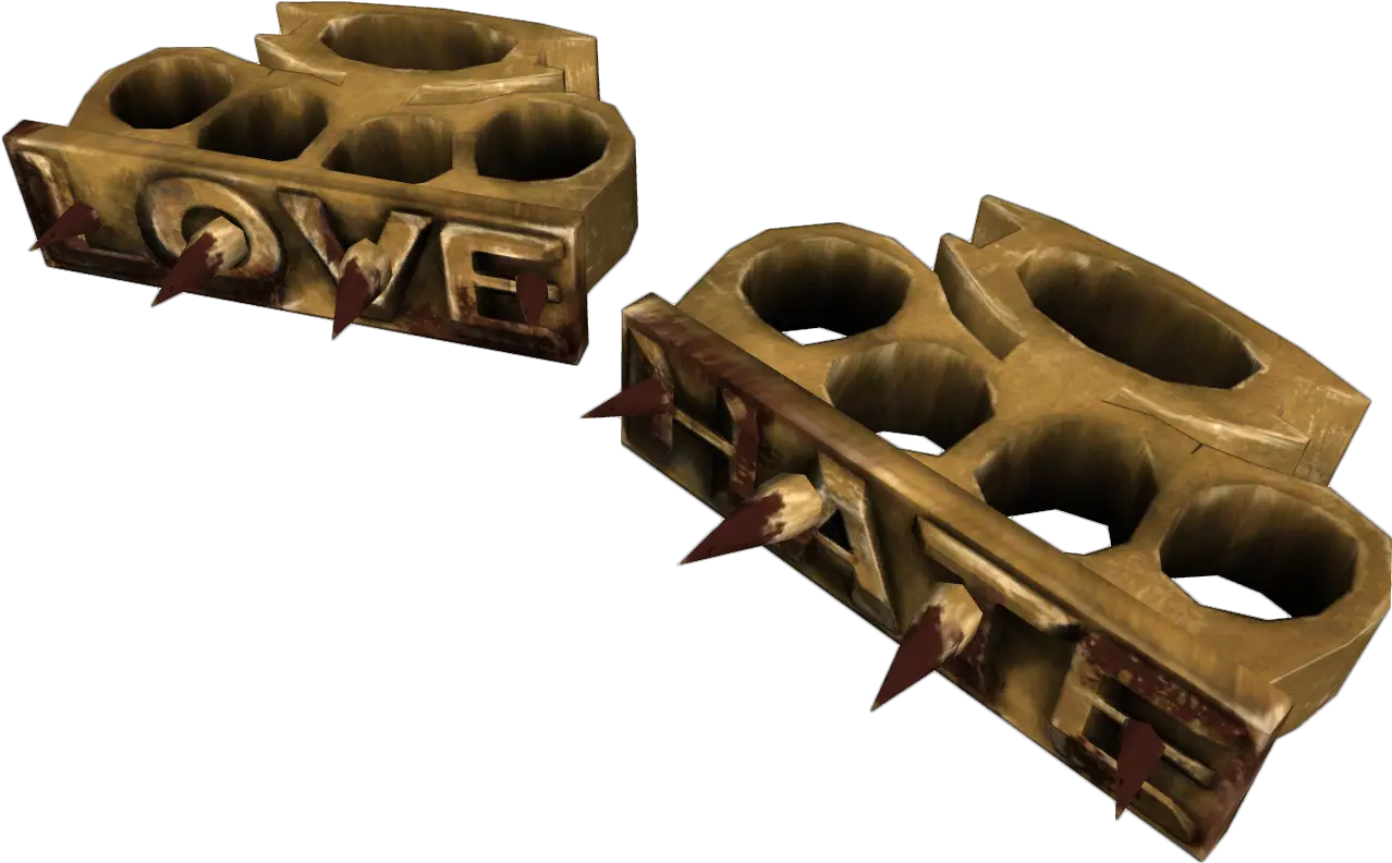 Love And Hatefallout Replica Ideas Rpf Costume Prop New Vegas Love And Hate Png Brass Knuckles Png