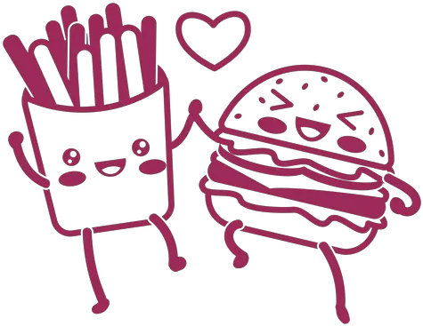 Stroke Burger Fries Holding Hands Transparent Png U0026 Svg Hambufer And Fires Svg Burger And Fries Png