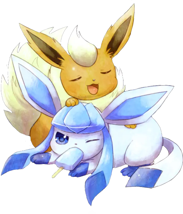 Eeveelution Pokemon Flareon And Glaceon Png Glaceon Png