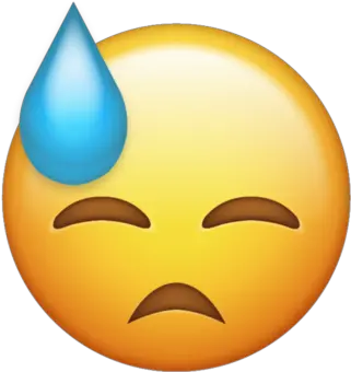 Sweat Emoji Png Downcast Face With Sweat Emoji Png Sweat Png