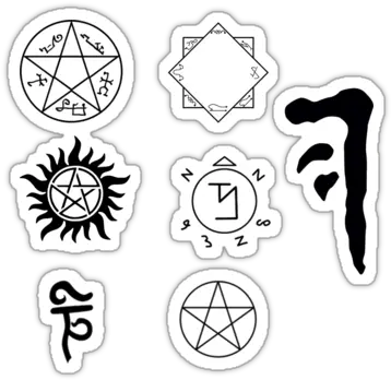 Supernatural Symbolu0027s Sticker Packu0027 By Winkham Supernatural Angel Trap Symbol Png Pentagram Transparent