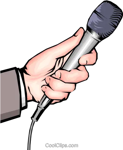 Hand With Microphone Royalty Free Vector Clip Art Clip Art Interview Mic Png Microphone Clipart Png