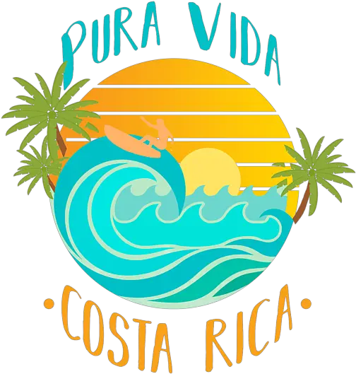Beaches Swimming Summertime Vacation Holiday Gift Pura Vida Costa Rica Greeting Card Png Logo