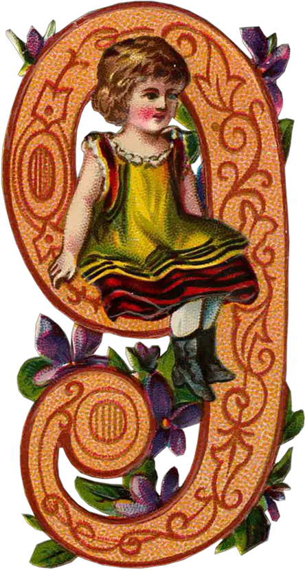 Vintage Numeral Child No 9 U2013 Wings Of Whimsy Vintage Numbers Png Child Transparent Background png